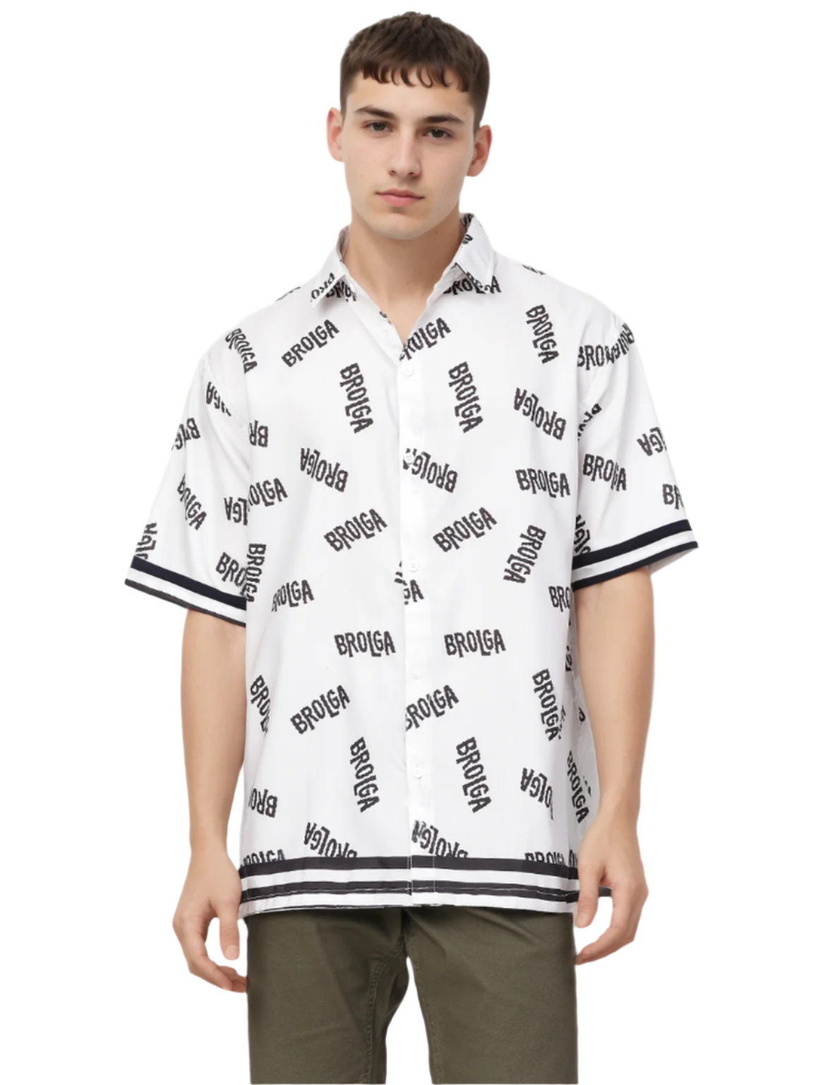 Typographic Black & White Printed Shirt