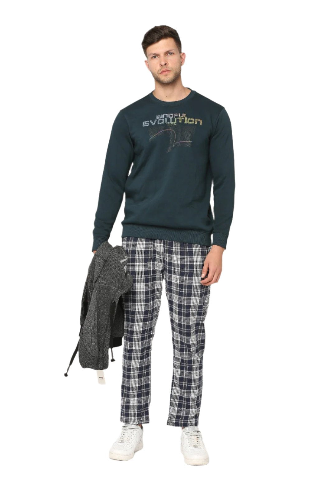 Hemsters Blue & White Checks Trackpant For Mens
