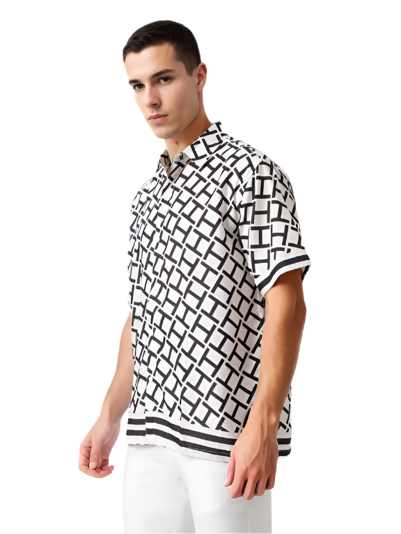 Black & White Printed Shirt