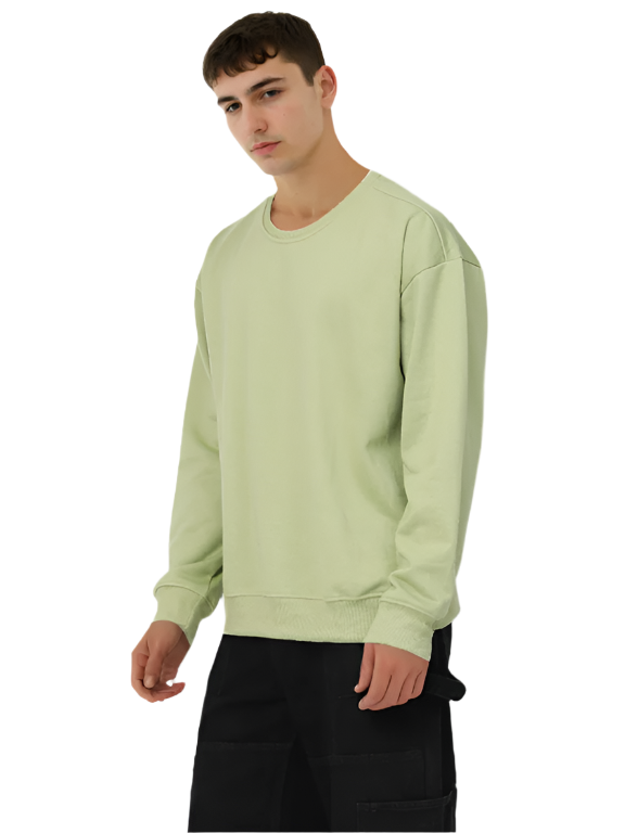 Olive Green Knitted Full Sleevs Sweatshirt