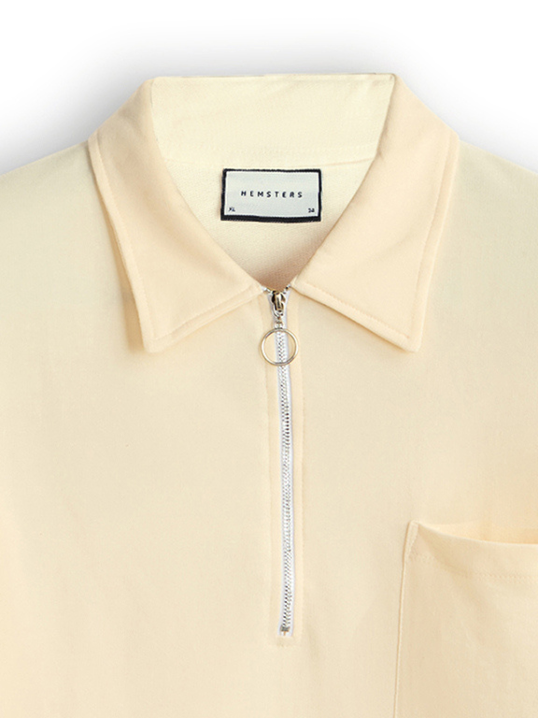 Hemsters Cream Zip Sweatshirt For Mens