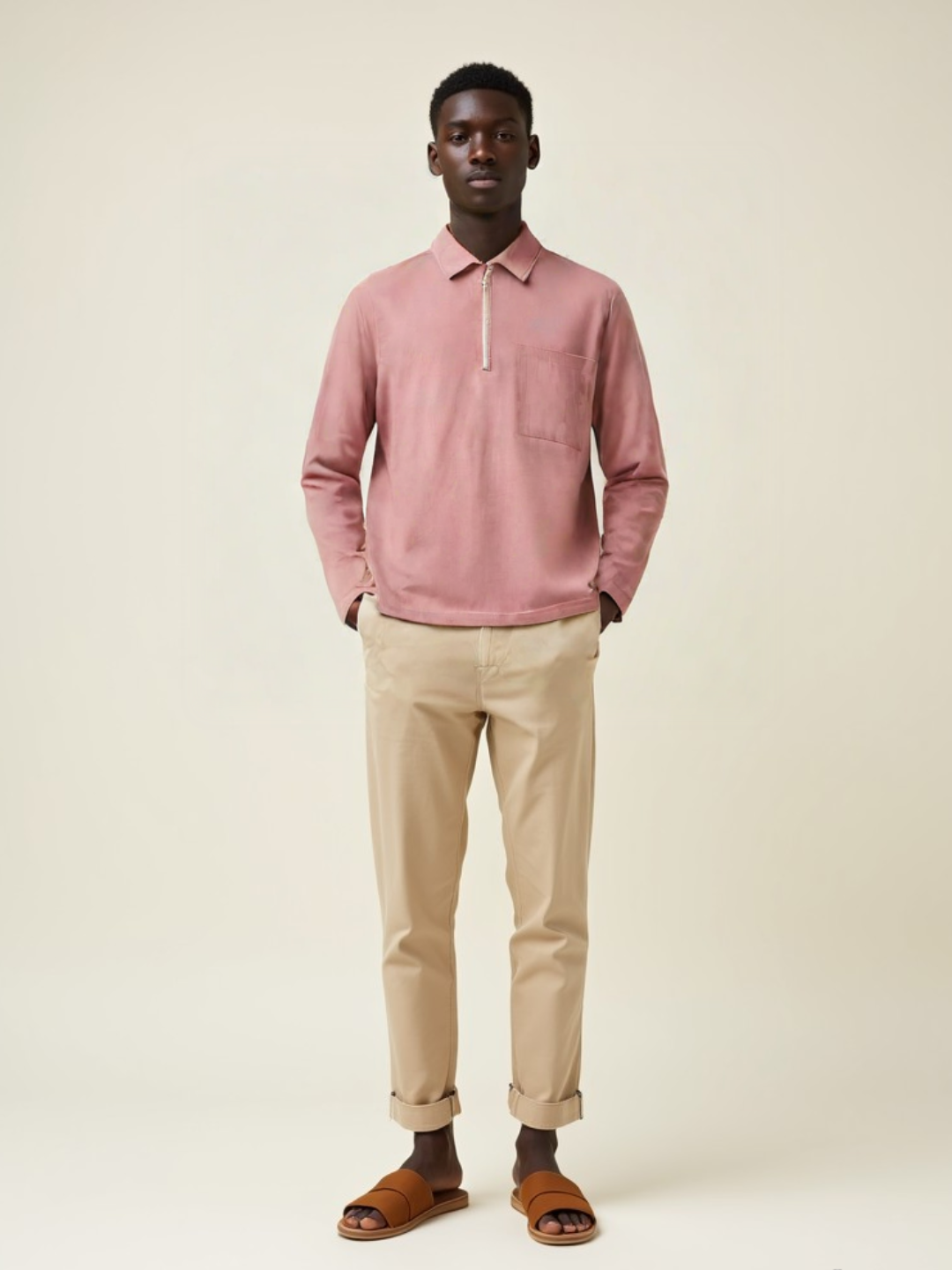 Hemsters Rust Zip Sweatshirt For Mens