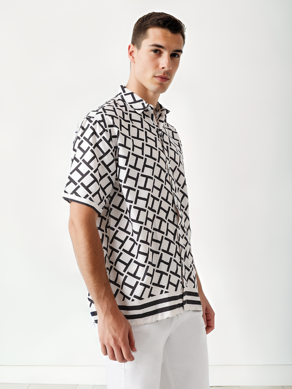 Hemsters Black & White Printed Shirt