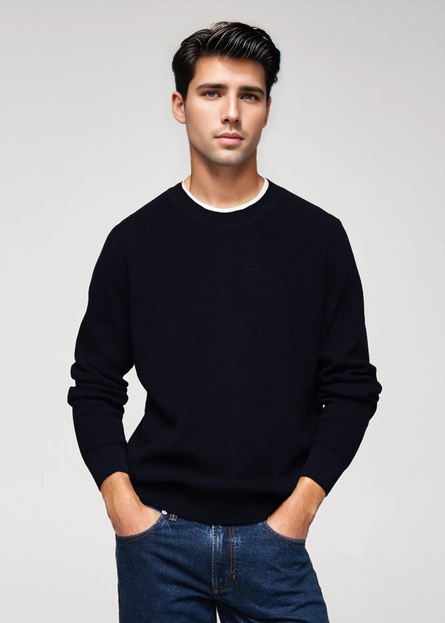 Hemsters Blue Knitted Sweatshirt For Mens