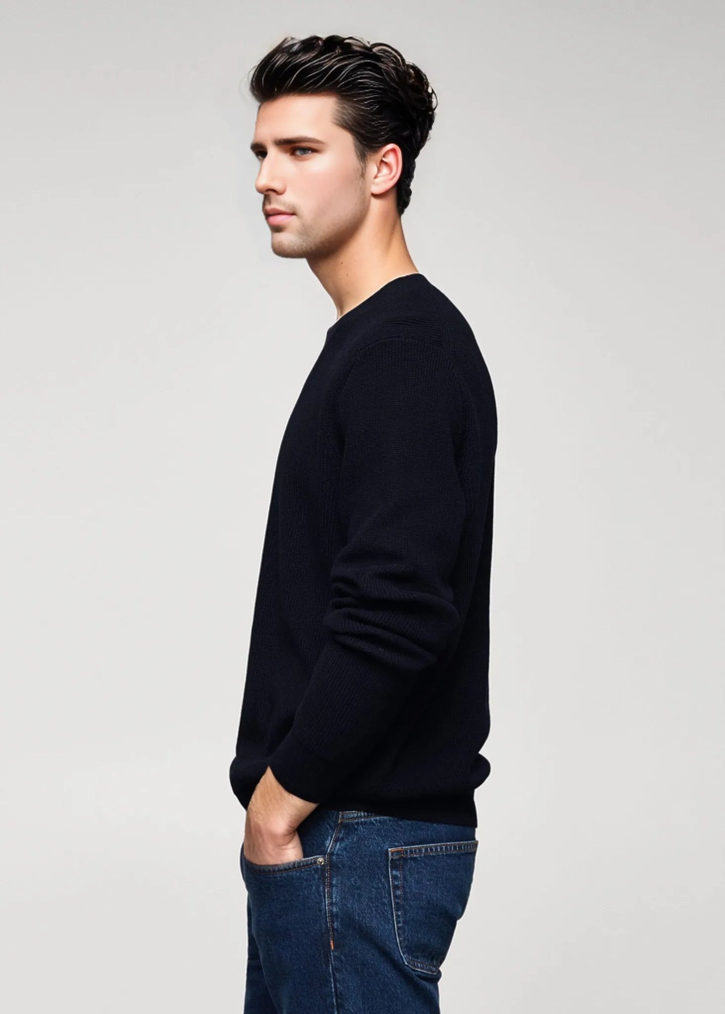 Hemsters Blue Knitted Sweatshirt For Mens