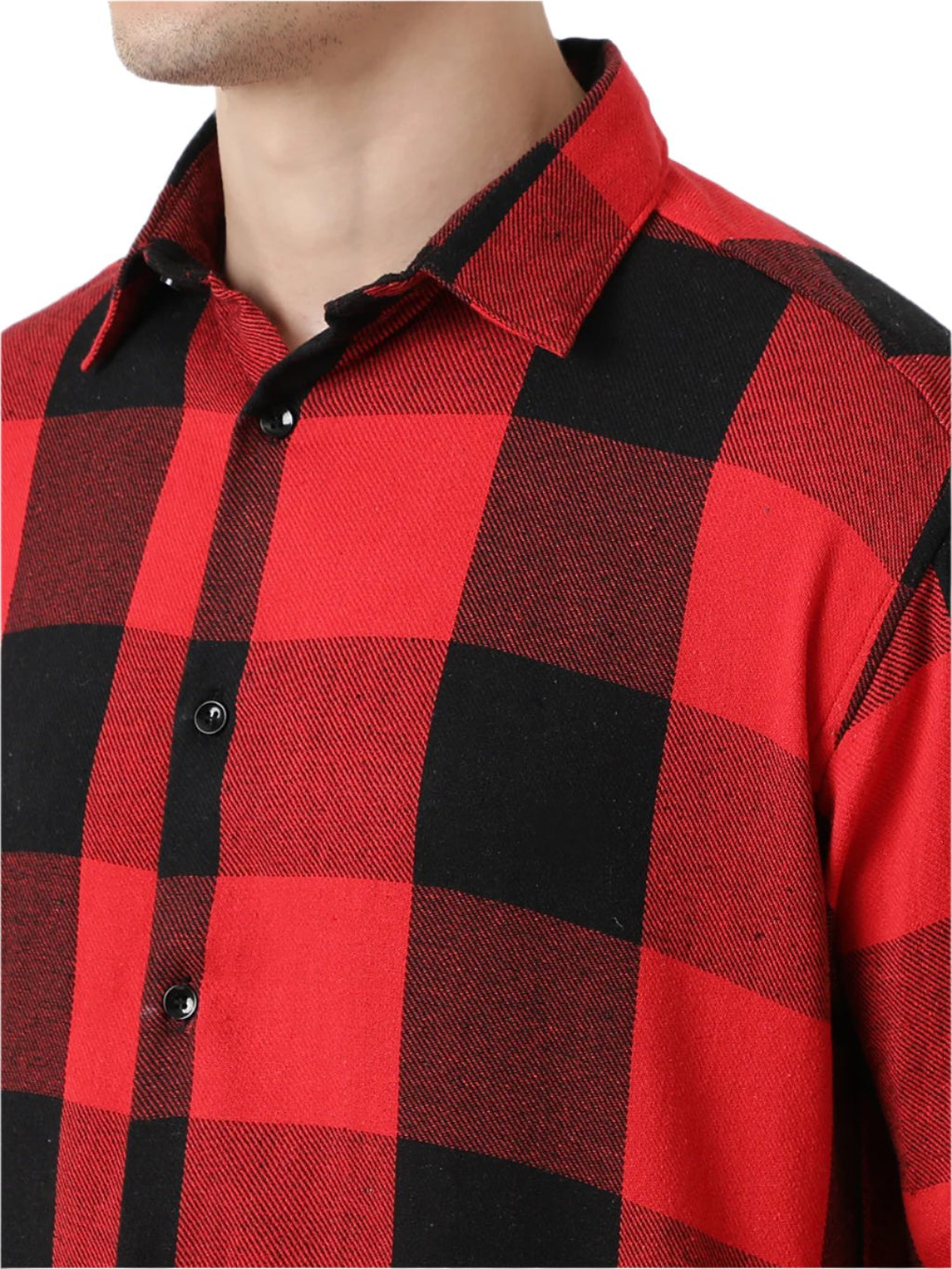 Hemsters Men Red Full Sleeves Checked Shirt