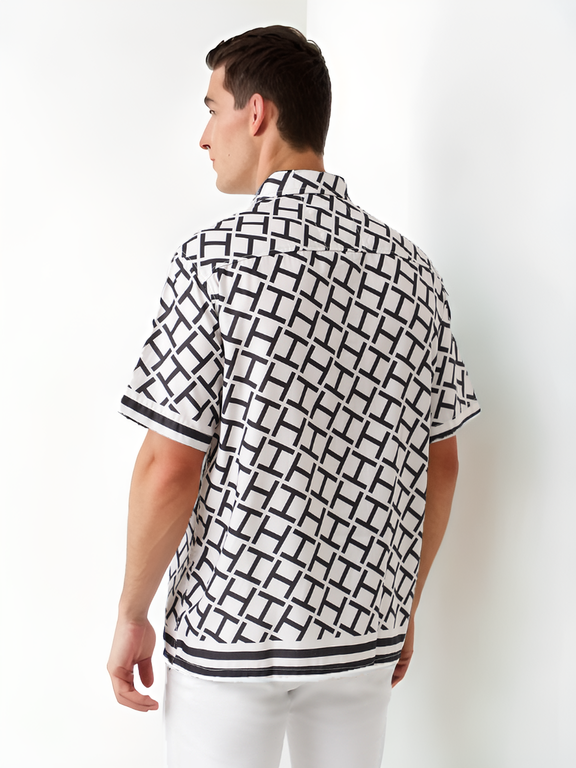 Hemsters Black & White Printed Shirt