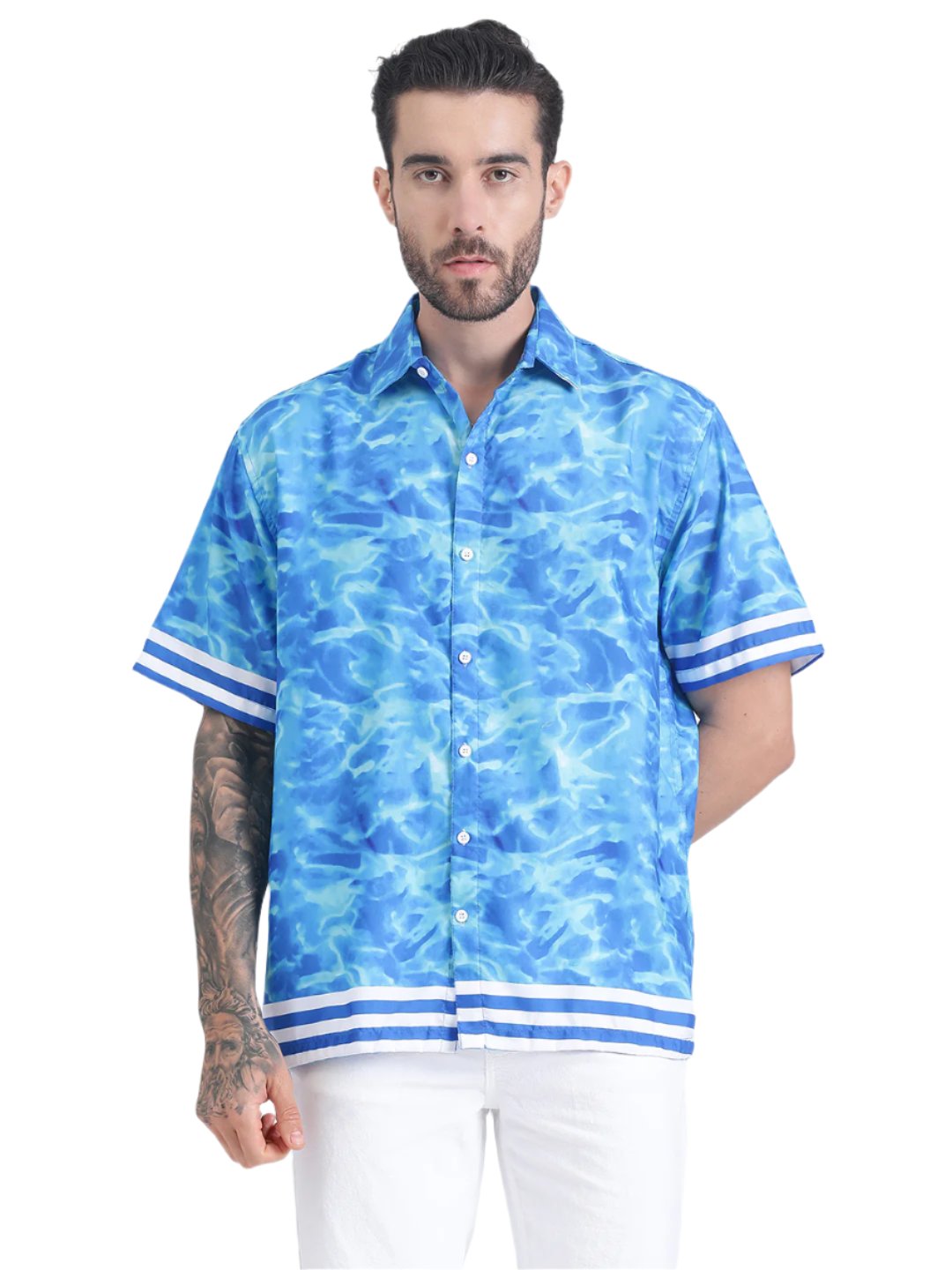 Hemsters Tie Dye Blue Printed Shirt