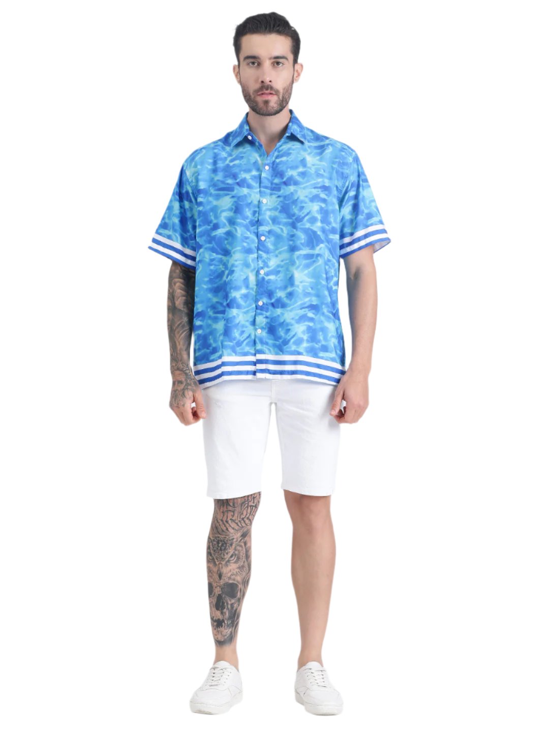 Hemsters Tie Dye Blue Printed Shirt