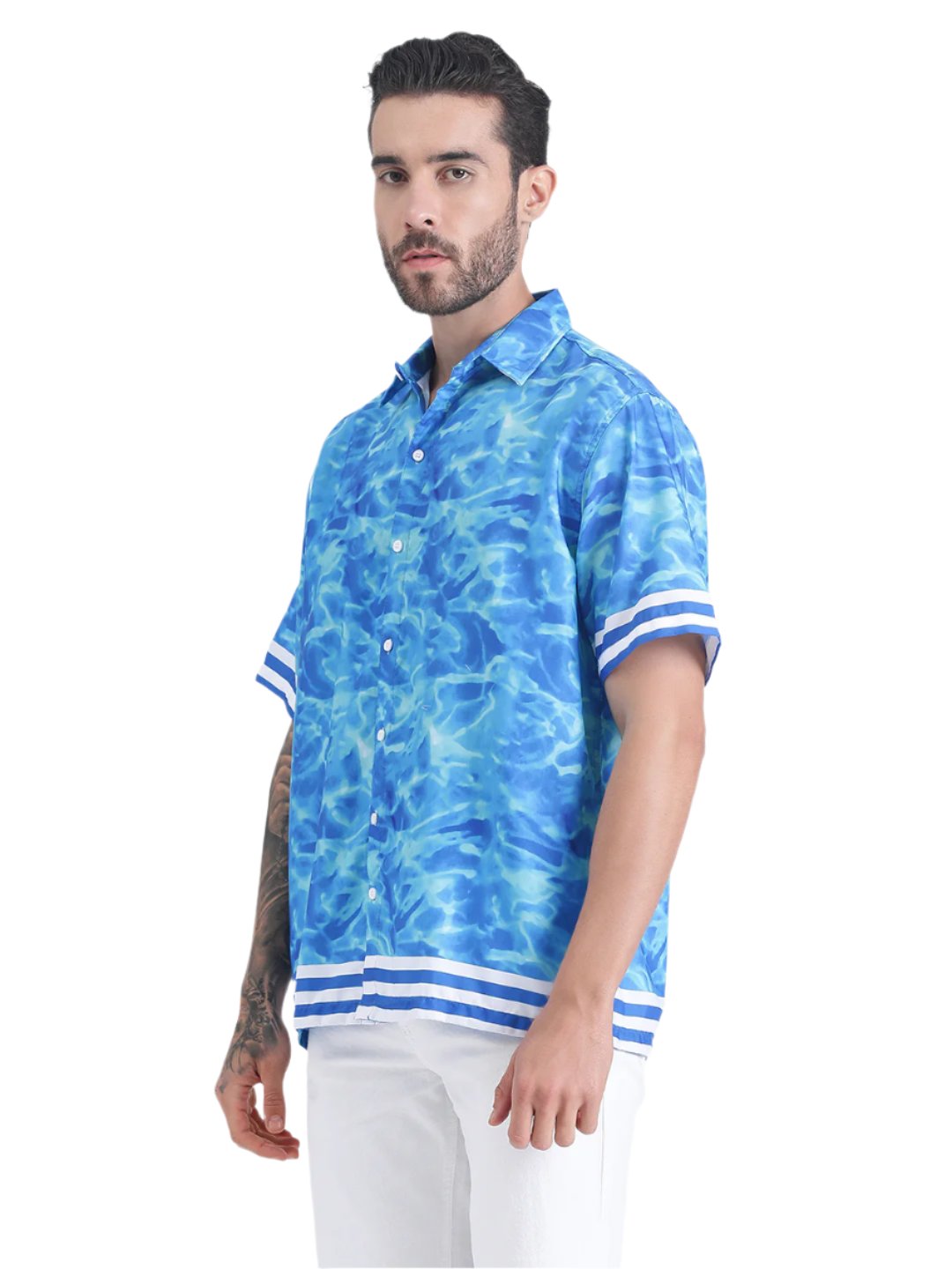 Hemsters Tie Dye Blue Printed Shirt