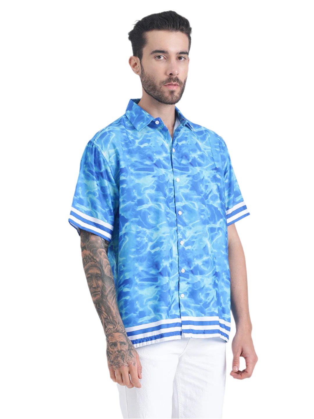 Hemsters Tie Dye Blue Printed Shirt