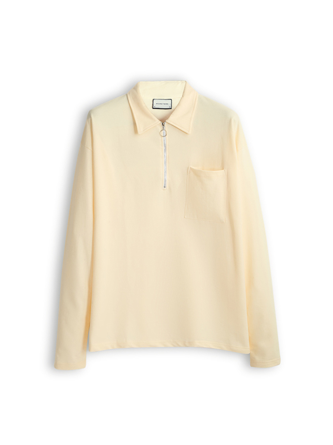 Hemsters Cream Zip Sweatshirt For Mens