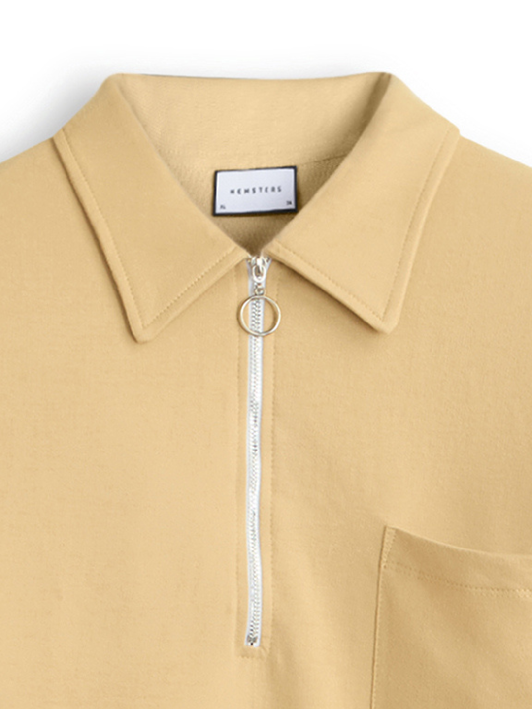 Hemsters Beige Zip Sweatshirt For Mens