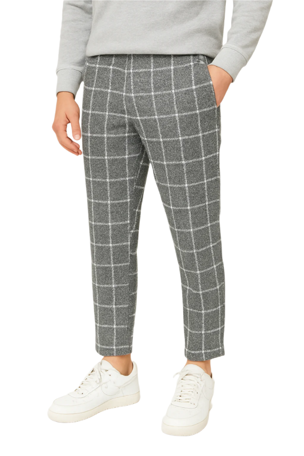 Hemsters Grey & White Checks Lounge Pant For Mens