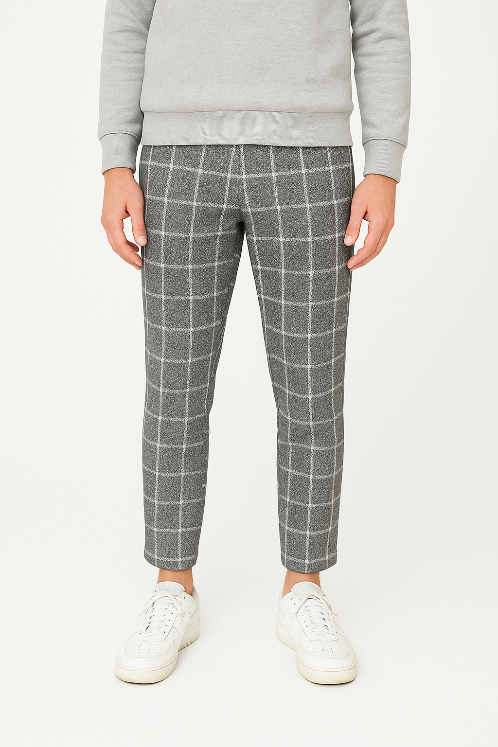 Hemsters Grey & White Checks Lounge Pant For Mens