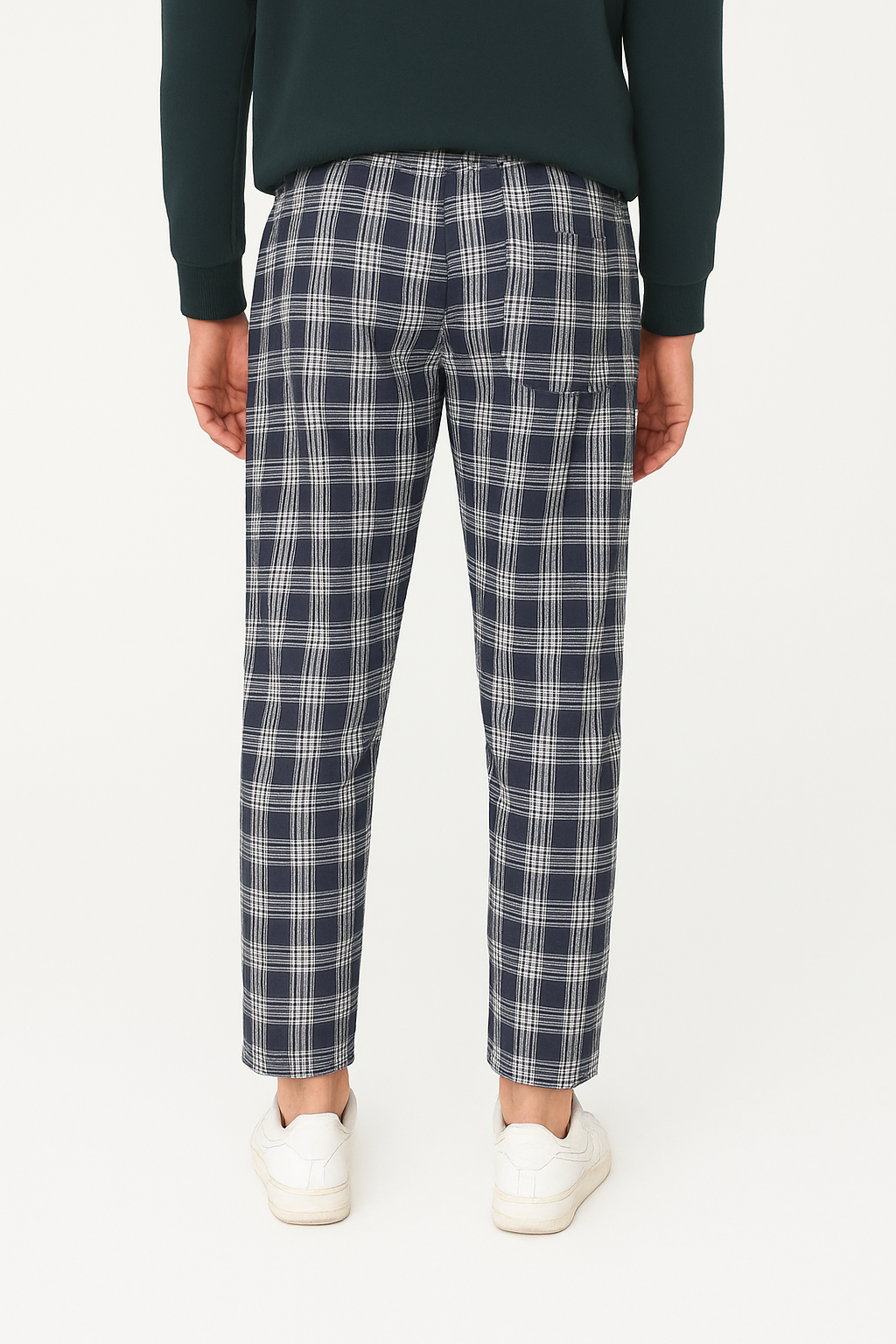 Hemsters Blue & White Checks Lounge Pants For Mens