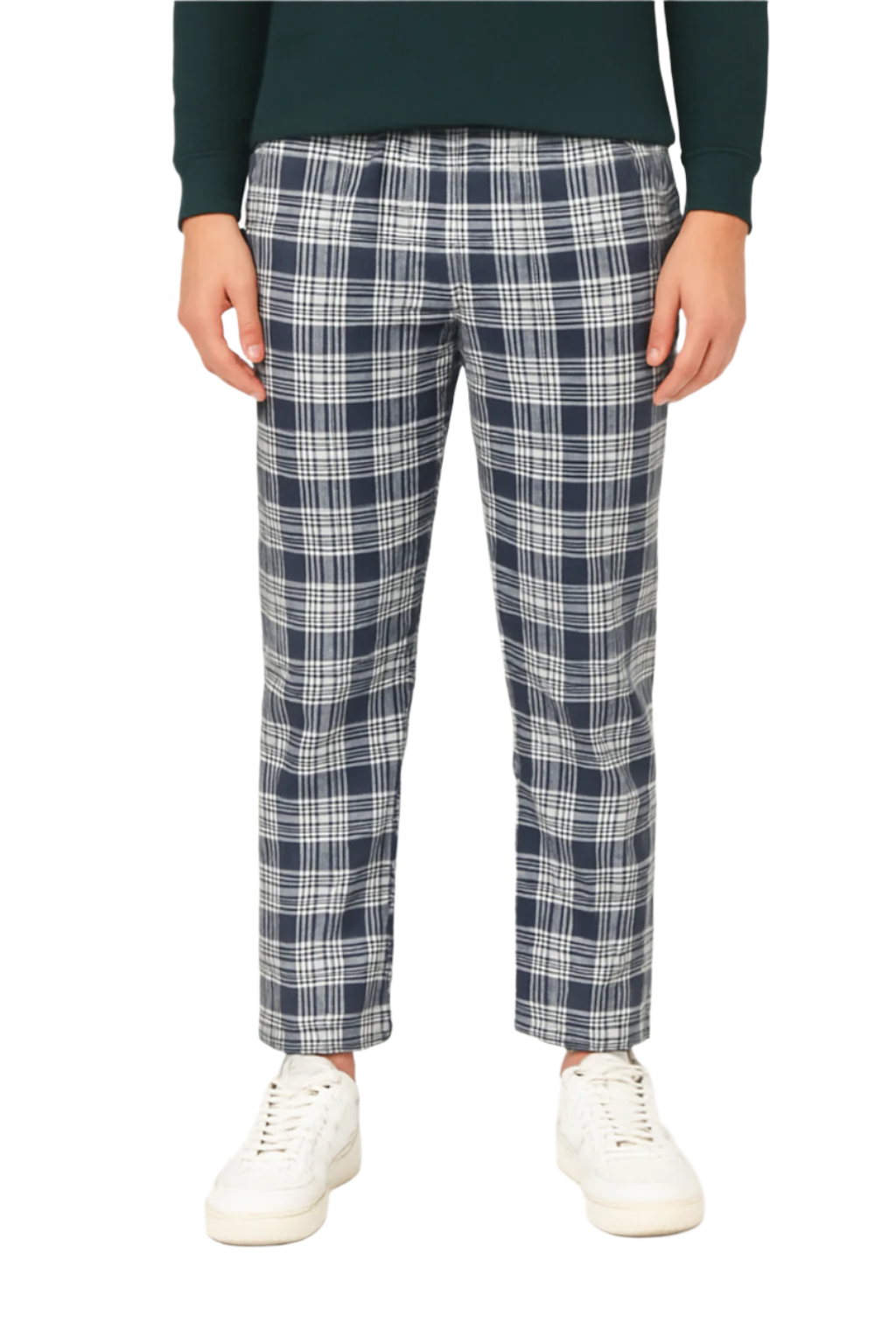 Hemsters Blue & White Checks Lounge Pants For Mens