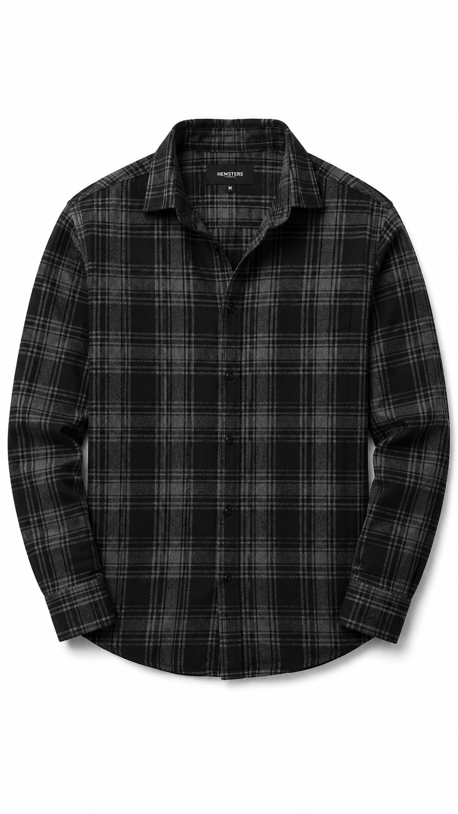 Dark Grey Checkered Relaxed Fit Shirt