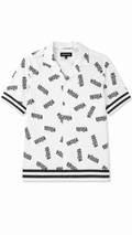 Typographic Black & White Printed Shirt