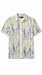 Threaded Crochet Shirt Blue  Shirt