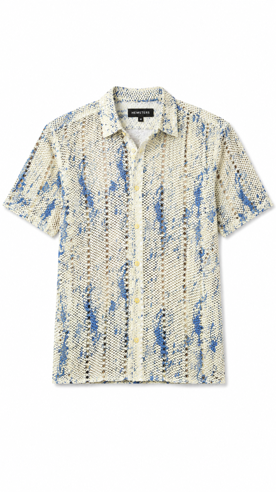 Threaded Crochet Shirt Blue  Shirt