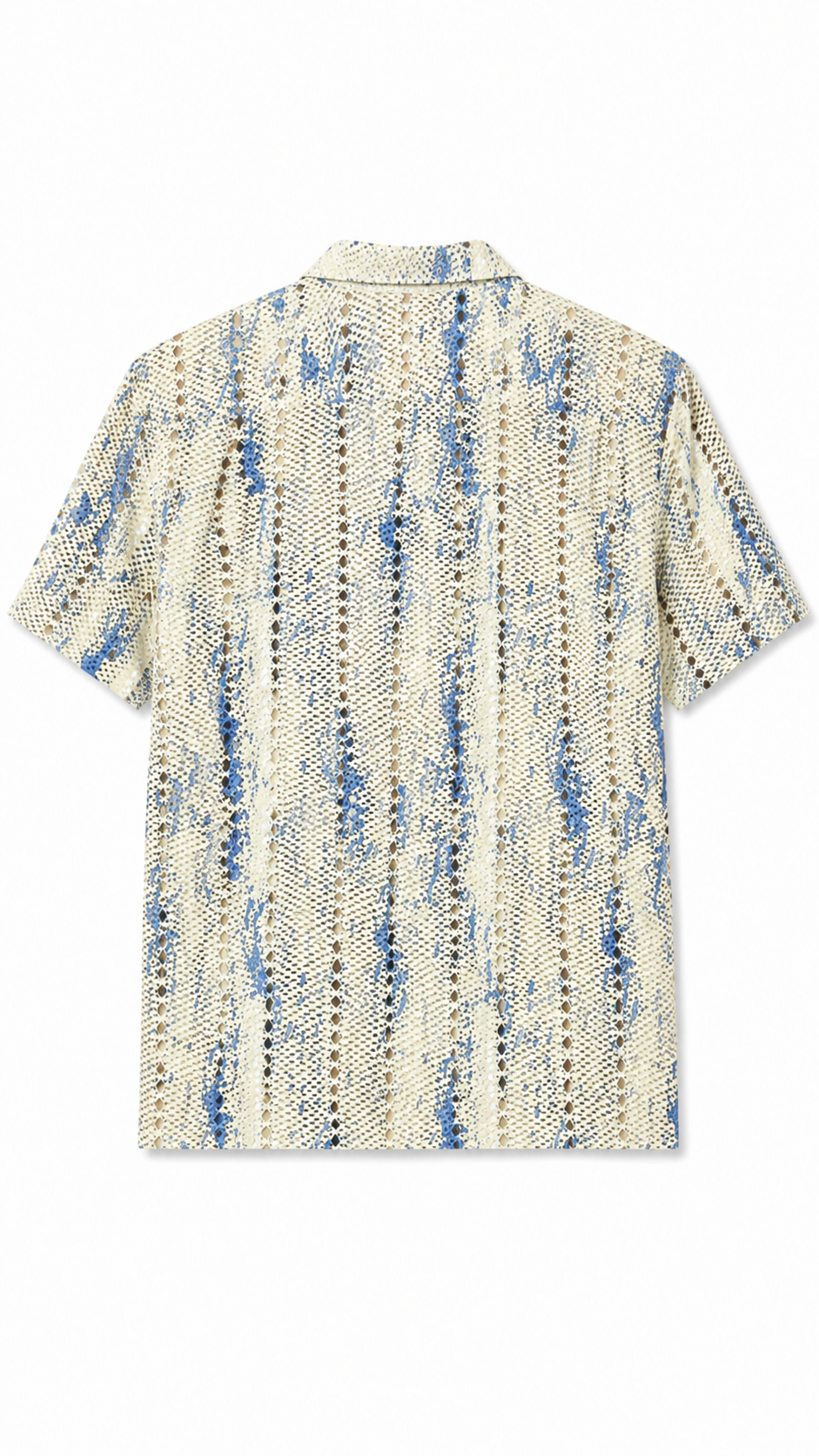 Threaded Crochet Shirt Blue  Shirt