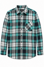 Green & Blue Twill Overshirt Jacket