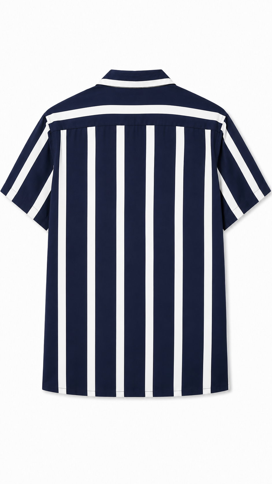 White And Purple Half Sleeve Stripe Shirt