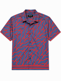 Regular Royal Blue & Red Short Sleeves Shirt