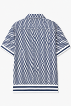 Hemsters Regular Black and White Printed Casual Short Sleeves Shirt