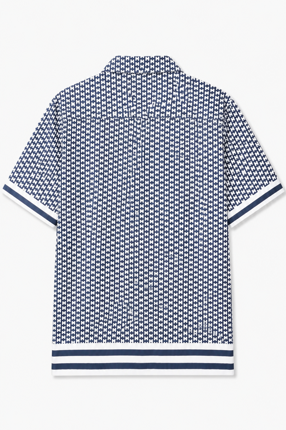 Hemsters Regular Black and White Printed Casual Short Sleeves Shirt