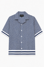 Hemsters Regular Black and White Printed Casual Short Sleeves Shirt