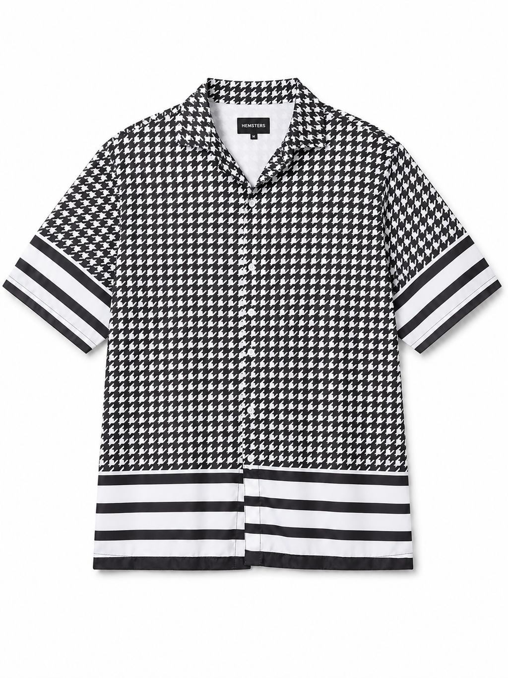Black & White Print Half Sleeve Relaxed Shirt