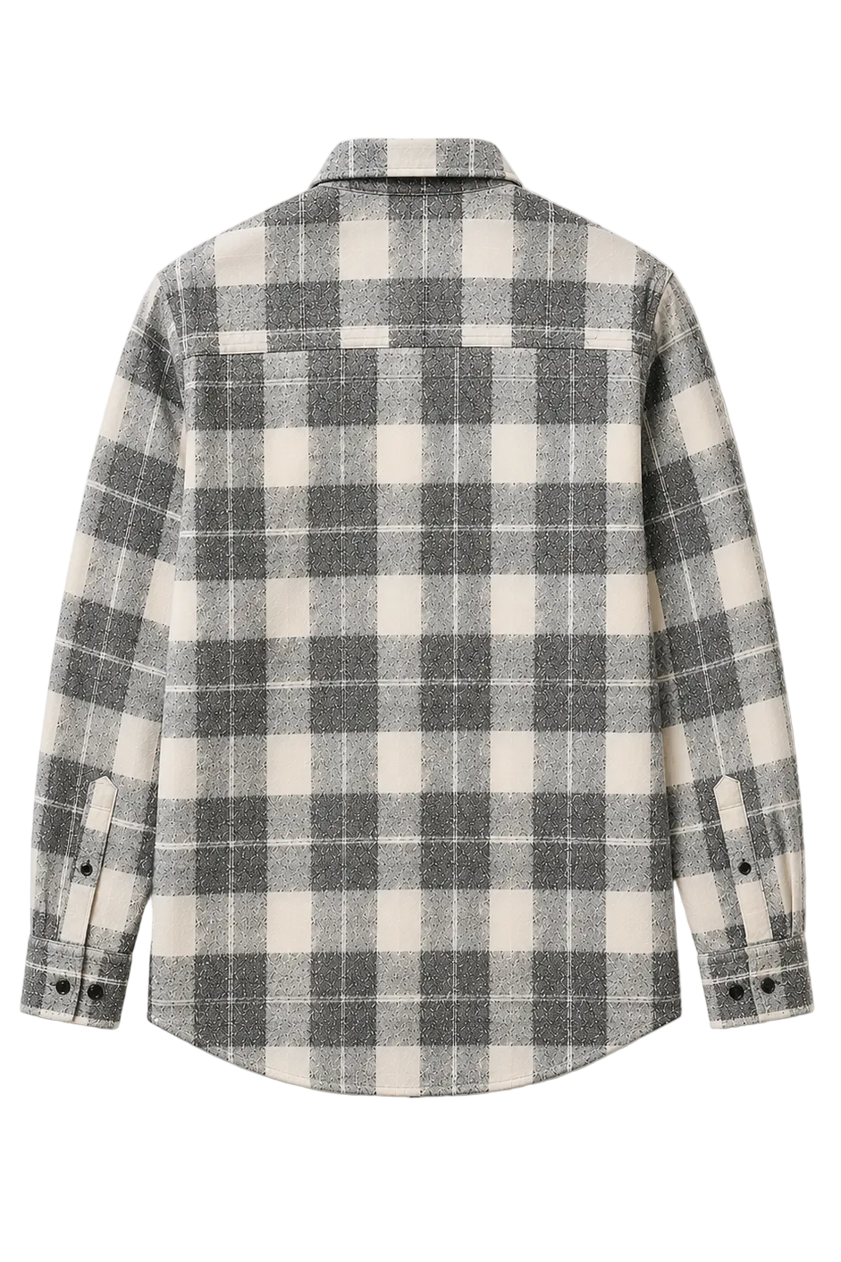 Cream And Grey Relaxed Fit Checkered Shirt
