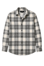 Cream And Grey Relaxed Fit Checkered Shirt