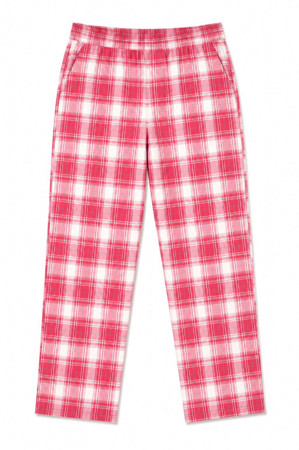 White & Coral Checks Lounge Pant