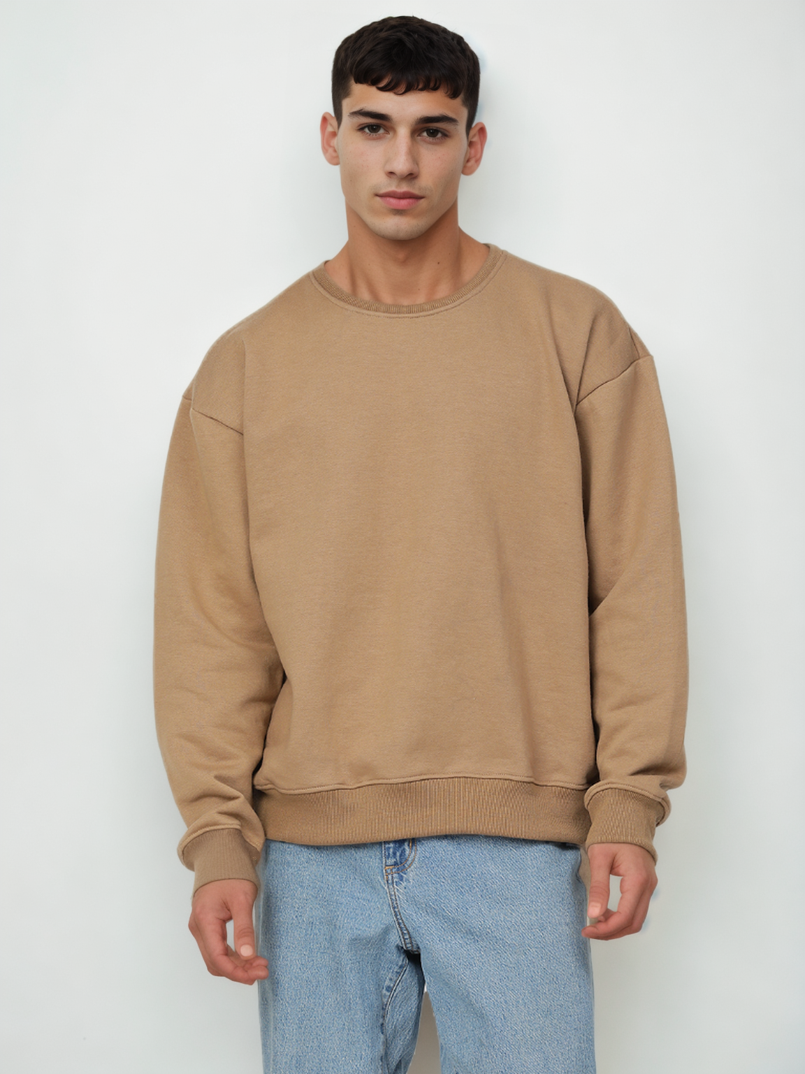 Hemsters Brown Knitted Full Sleevs Sweatshirt For Men