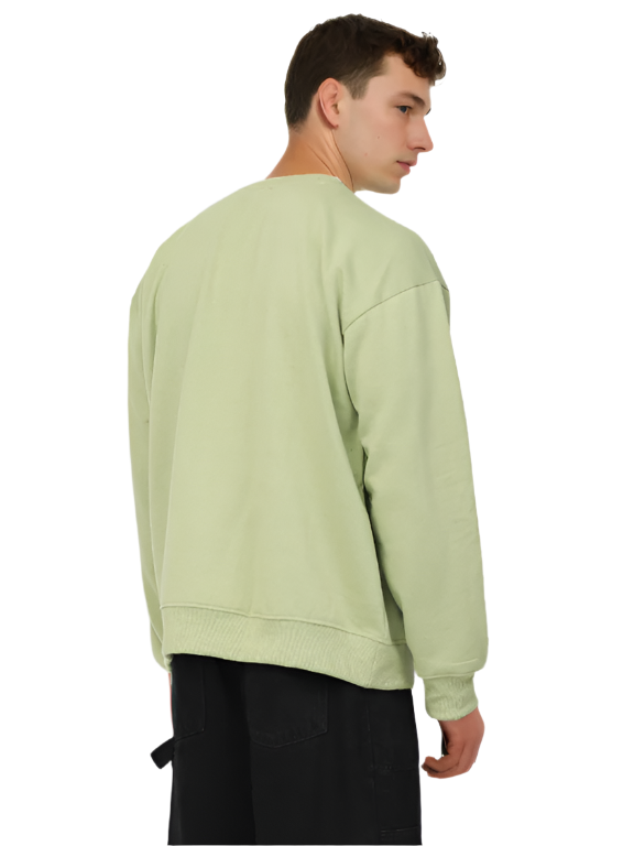 Olive Green Knitted Full Sleevs Sweatshirt