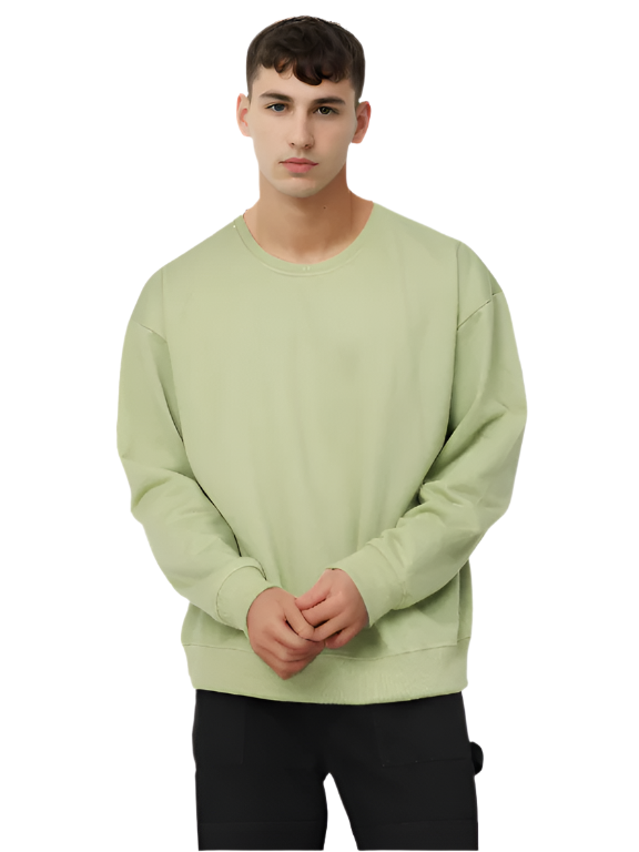 Olive Green Knitted Full Sleevs Sweatshirt
