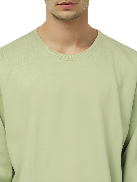 Olive Green Knitted Full Sleevs Sweatshirt