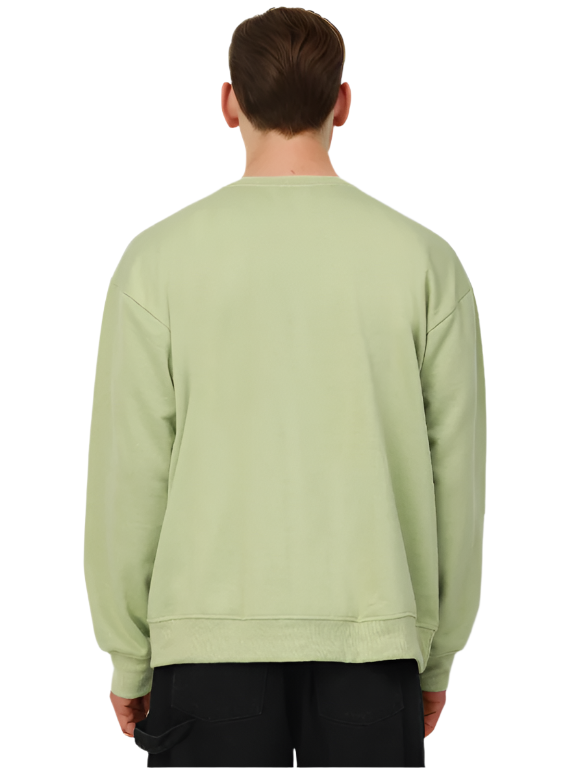 Hemsters Olive Green Knitted Full Sleevs Sweatshirt For Men