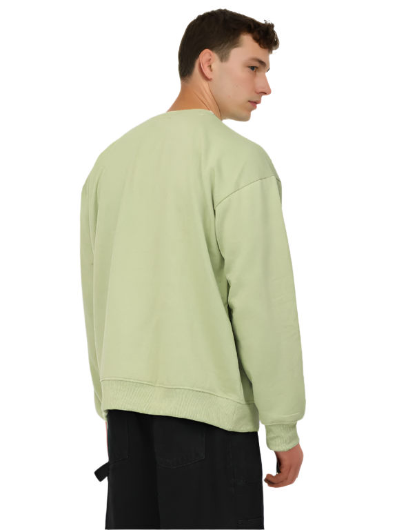 Hemsters Olive Green Knitted Full Sleevs Sweatshirt For Men