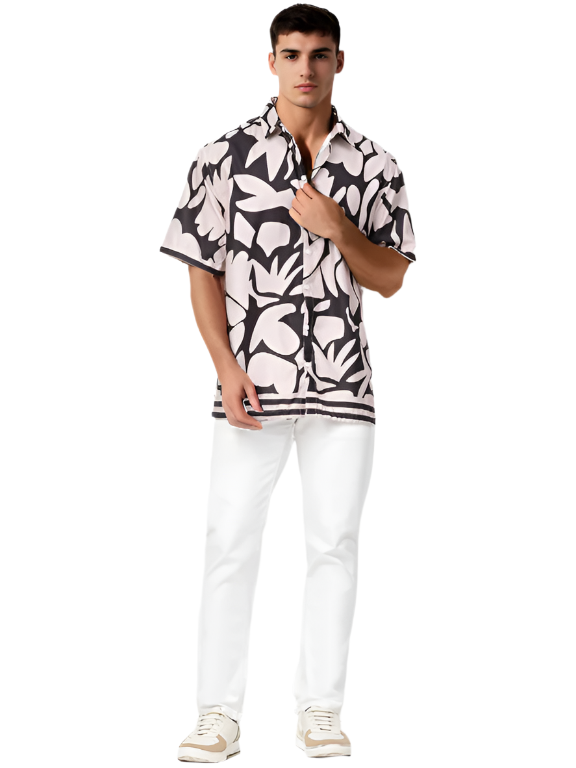 Floral Print Half Sleeve Relaxed Shirt