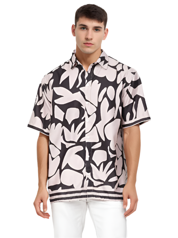 Hemsters Floral Print Half Sleeve Relaxed Shirt For Mens