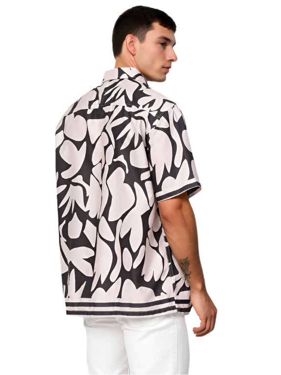 Hemsters Floral Print Half Sleeve Relaxed Shirt For Mens