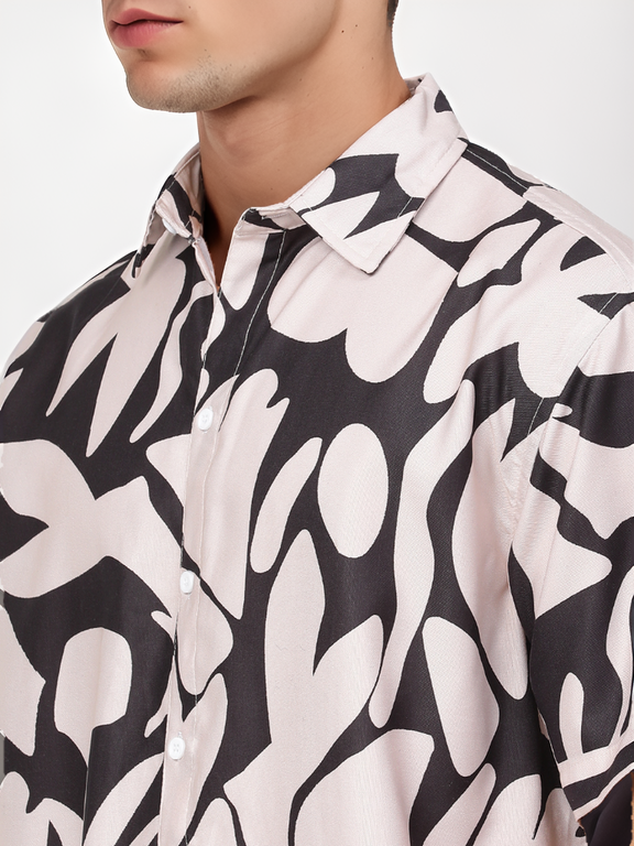 Hemsters Floral Print Half Sleeve Relaxed Shirt For Mens