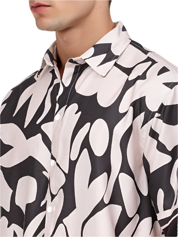 Hemsters Floral Print Half Sleeve Relaxed Shirt For Mens