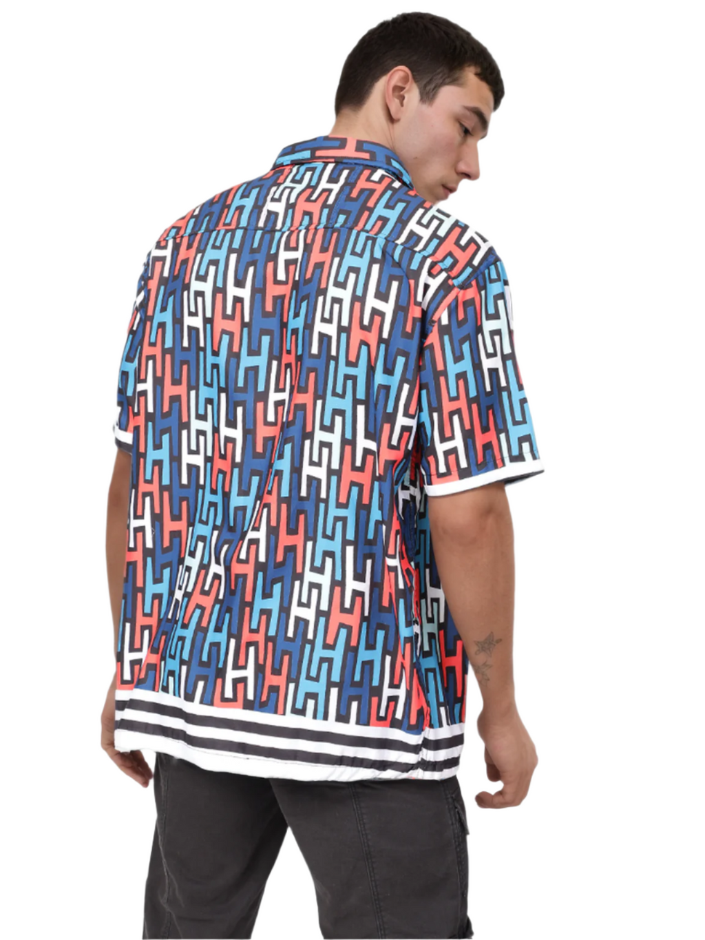 Print Blue color Half Sleeve Relaxed Shirt