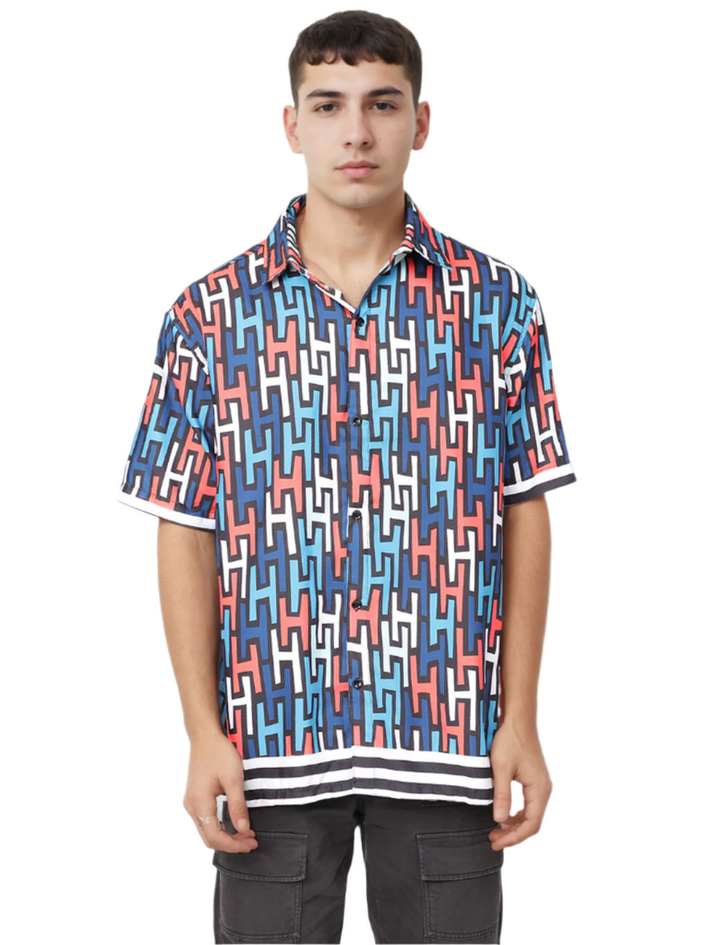 Print Blue color Half Sleeve Relaxed Shirt
