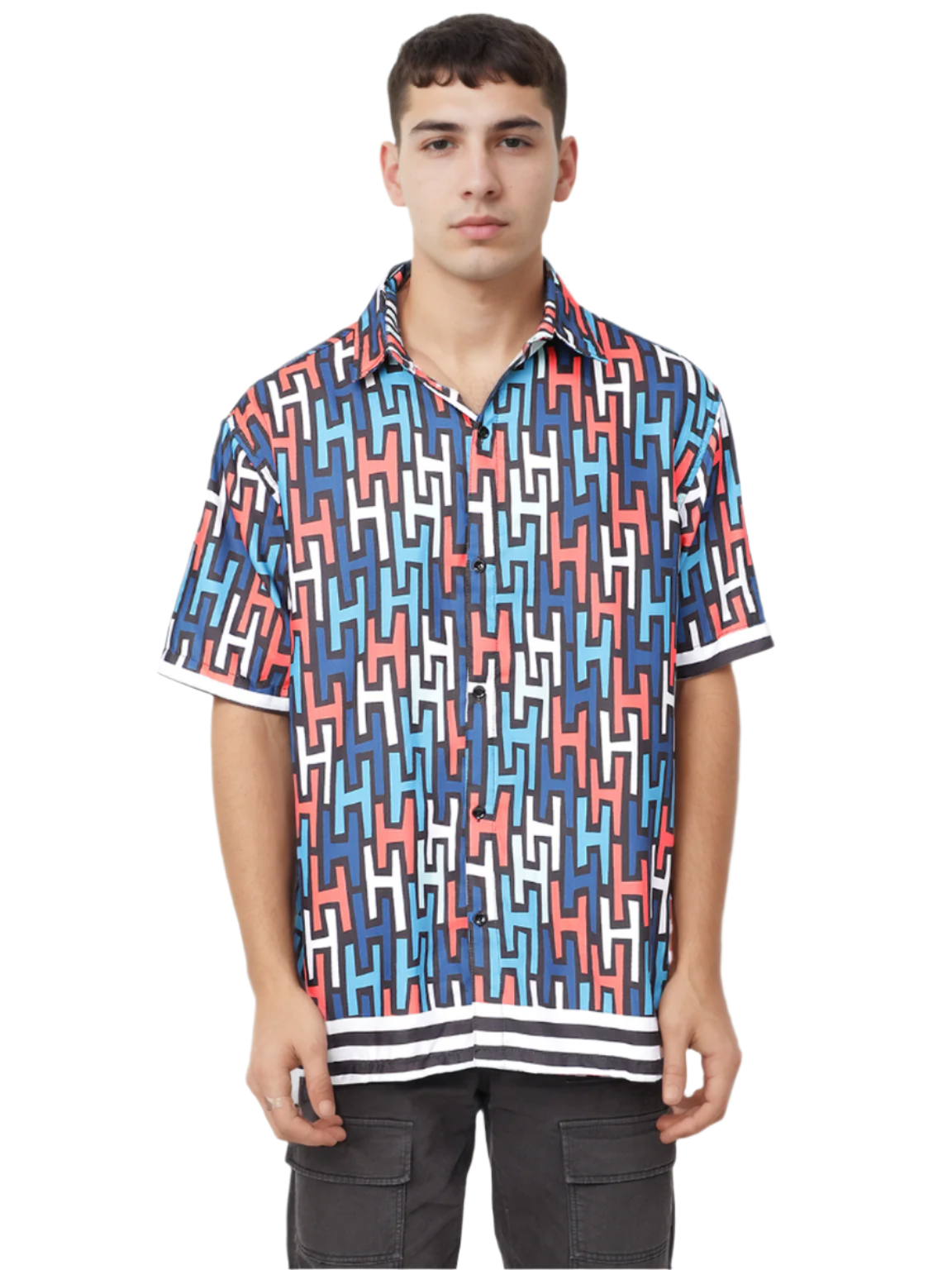 Print Blue color Half Sleeve Relaxed Shirt